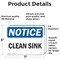 Signmission Clean Sink, 7 in W x Rectangle, Vinyl Decal OS-2PACK-NS-D-57-L-10627 - alternate 3